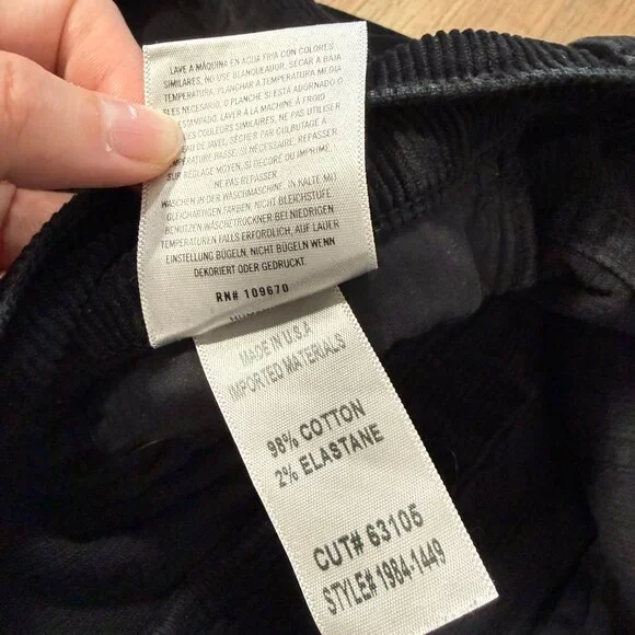 Citizens of Humanity Paloma High Rise Wide Leg Pants Black Corduroy 26 - Picture 6 of 10